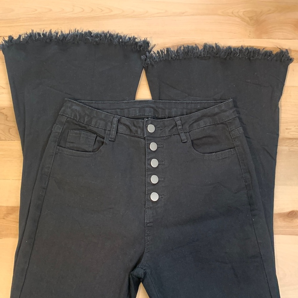 NWOT raw hem black jeans no brand size Medium